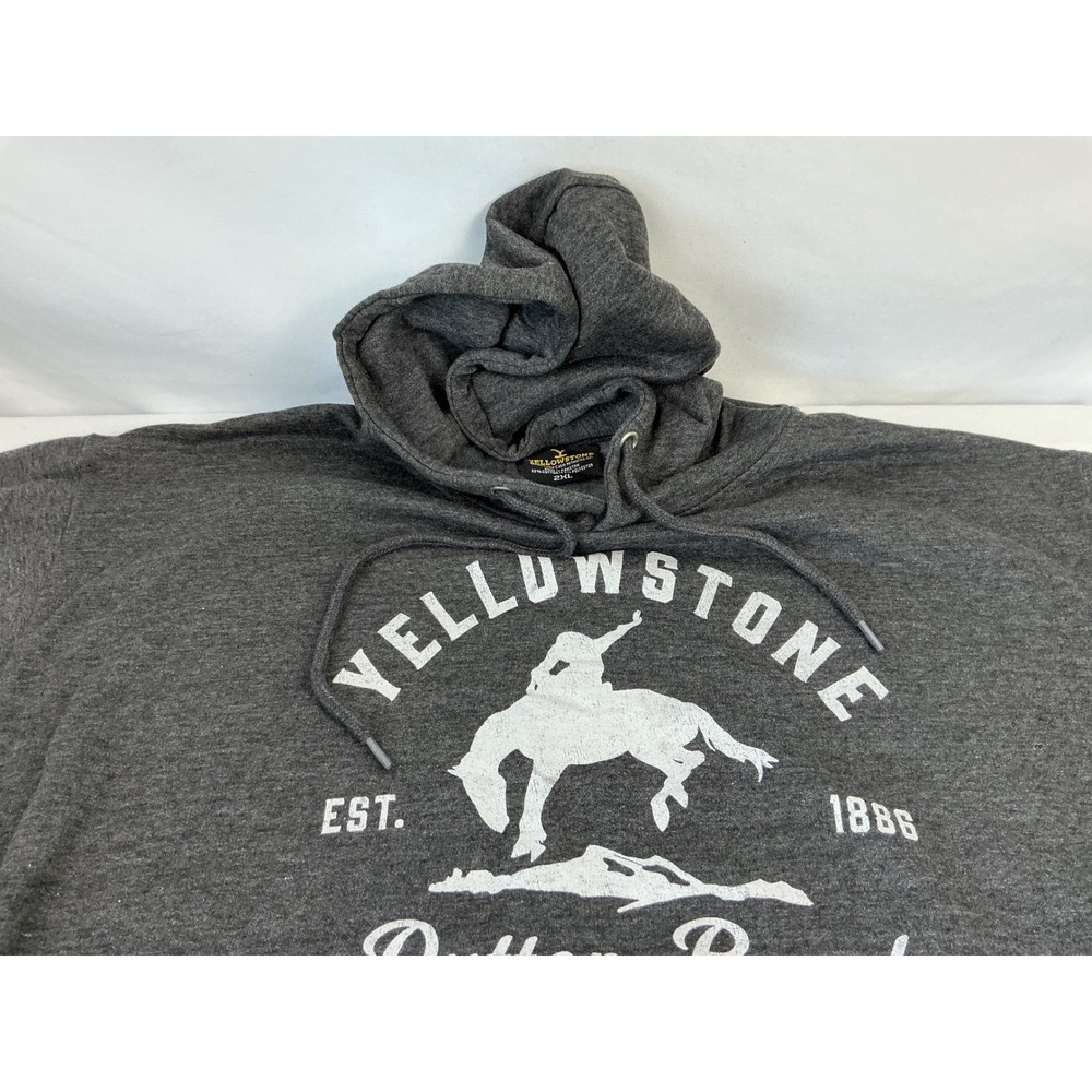 NWOT Yellowstone Dutton Ranch Montana Gray Hoodie Mens 2XL Cowboy Western - Picture 5 of 13